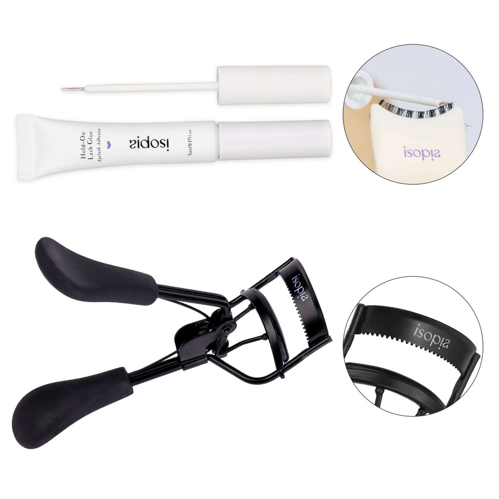 durable lash extension glue with curler combo